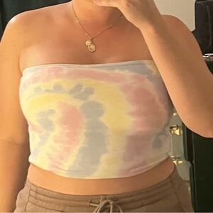 Tie-Dye Strapless Women Top